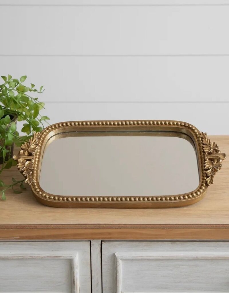 Antique Inspired Mirror Tray