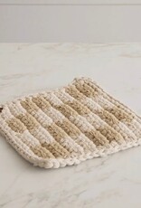 Knitted Tan & Cream Pot Holder