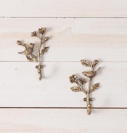 Antique Brass Bird Hooks