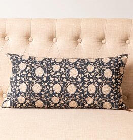 Navy Block Lumbar Pillow