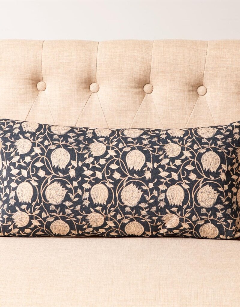 Navy Block Lumbar Pillow