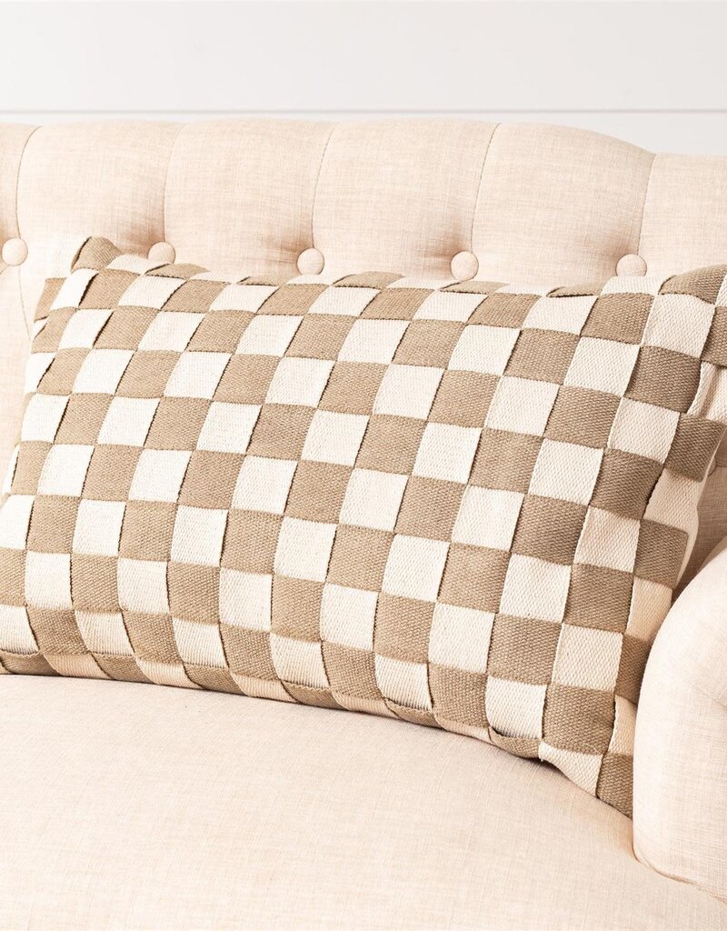 Lumbar Pillow, Woven Check