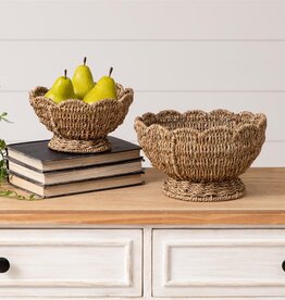 Scalloped Edge Seagrass Basket, Large