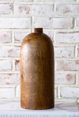 13" Mango Wood Bottle Vase