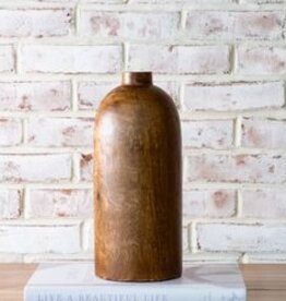 13" Mango Wood Bottle Vase