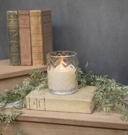 4" Chevron Glass 3d Flame Candle