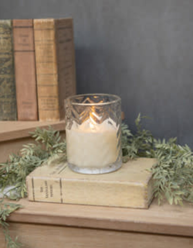 4" Chevron Glass 3d Flame Candle