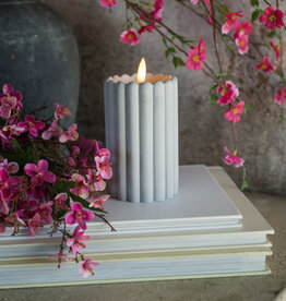 5" GREY CEMENT COLUMN 3D FLAME CANDLE