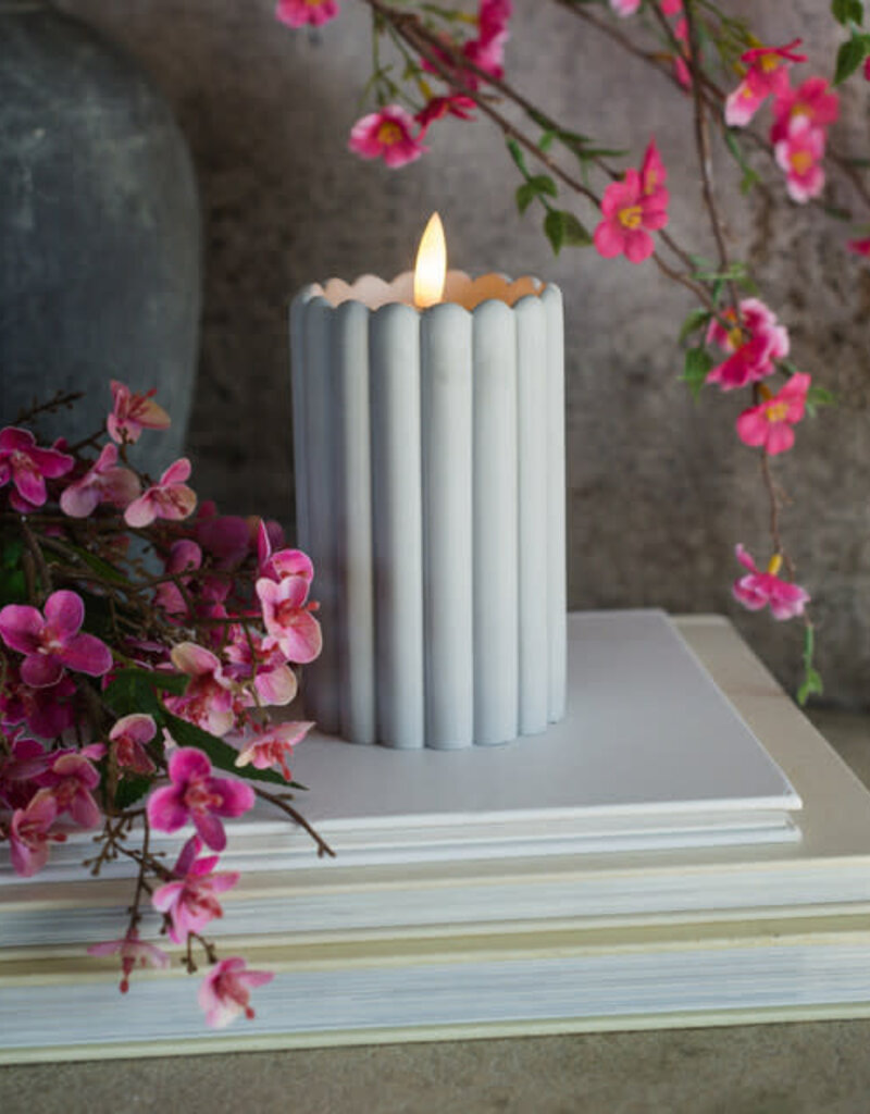 5" GREY CEMENT COLUMN 3D FLAME CANDLE