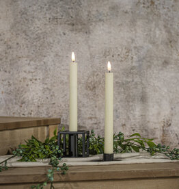 SET/ 2 - 9.5" 3D FLAME GROOVED CREAM TAPER CANDLE