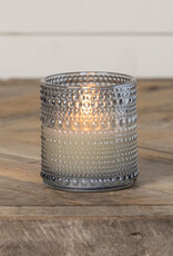 3.25" GREY DOTTED GLASS 3D FLAME CANDLE