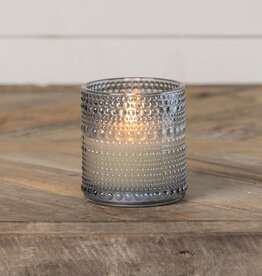 3.25" GREY DOTTED GLASS 3D FLAME CANDLE