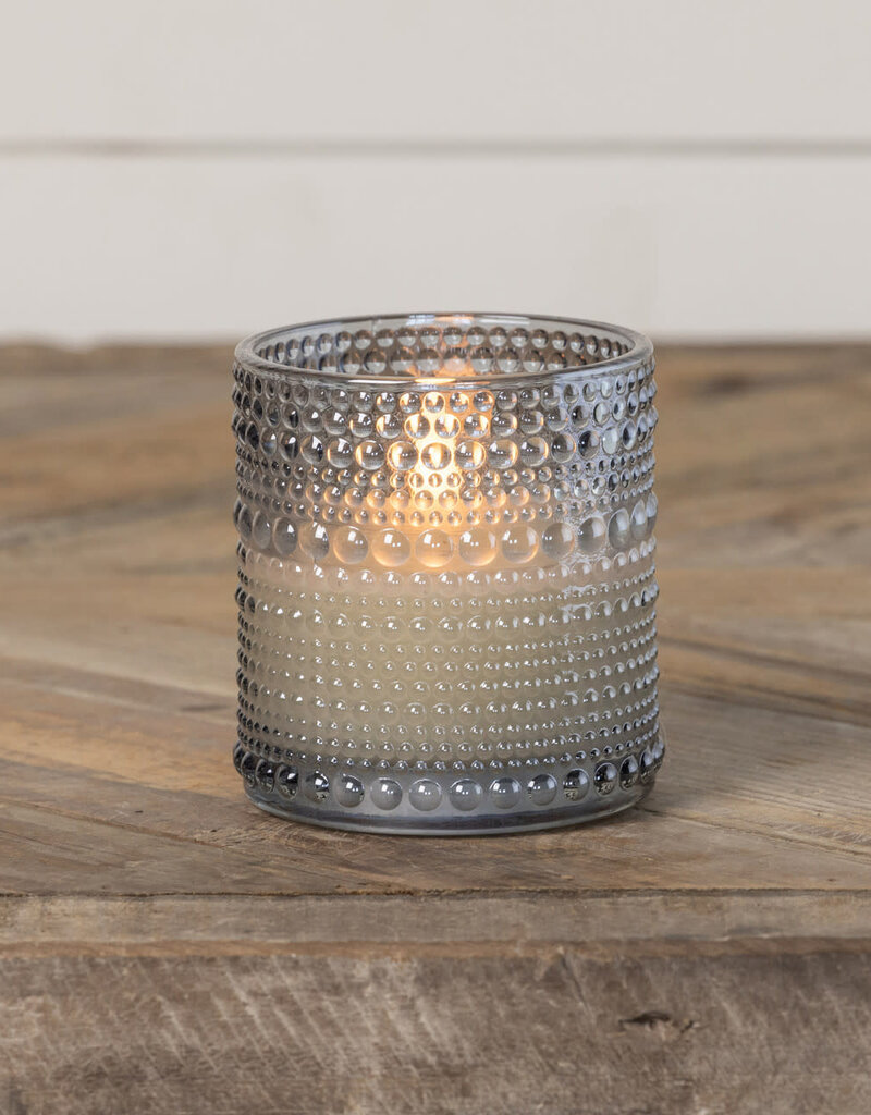 3.25" GREY DOTTED GLASS 3D FLAME CANDLE