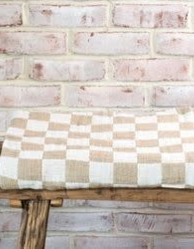 Camel Checkered Throw, 50x60