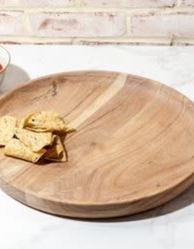 16" Acacia Wood Snack Tray