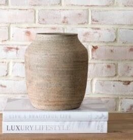 9.6" NATURAL STRIPE CERAMIC VASE