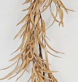 4.5 Foot Garland, foam willow leave, beige