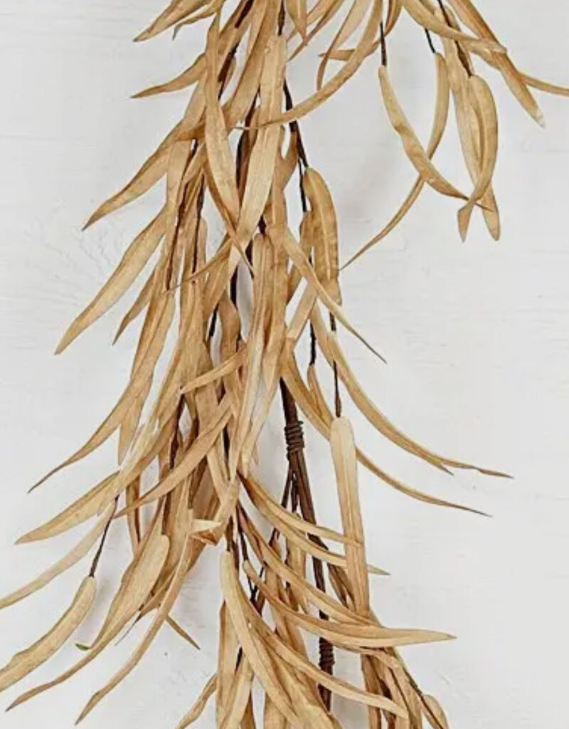 4.5 Foot Garland, foam willow leave, beige