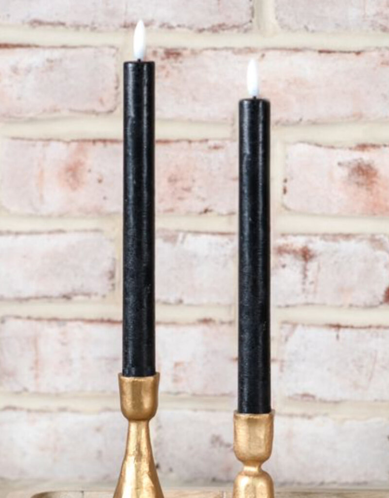 2 PC Black LED Taper Candle Set