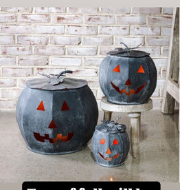 Black Tin Pumpkin Lanterns