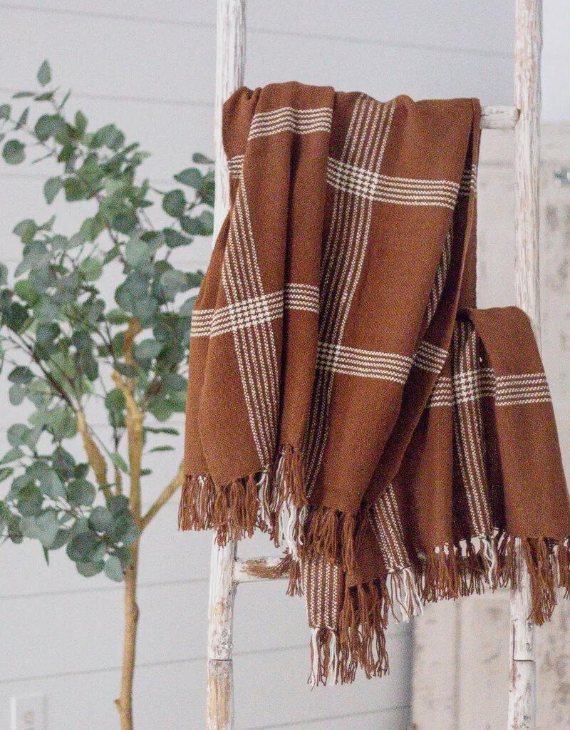 Cocoa & Cream Plaid Throw