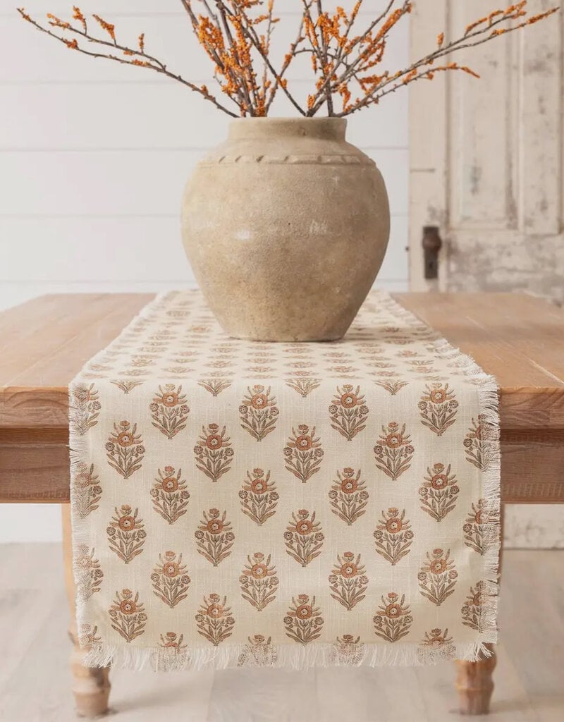 72" Block Print Silhouette Print Table Runner