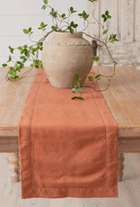 72" Rust Stonewashed Linen Blend Table Runner