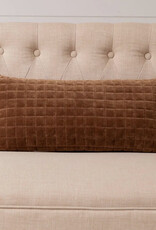 Quilted Velvet lumbar Pillow (brown)