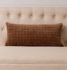 Quilted Velvet lumbar Pillow (brown)
