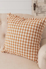 Rust & Cream Check Pillow