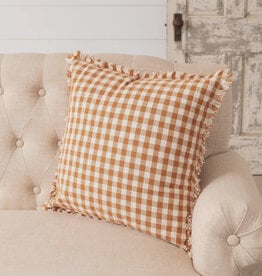 Rust & Cream Check Pillow