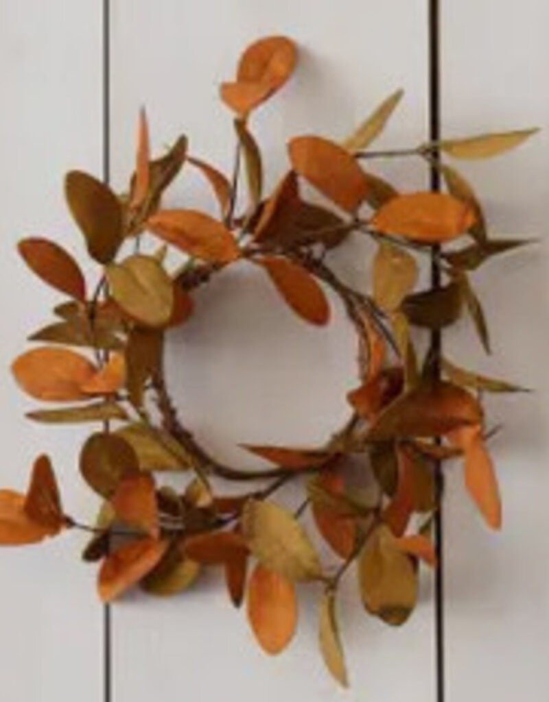 Rust & Tan Fall Leaves Candle Ring