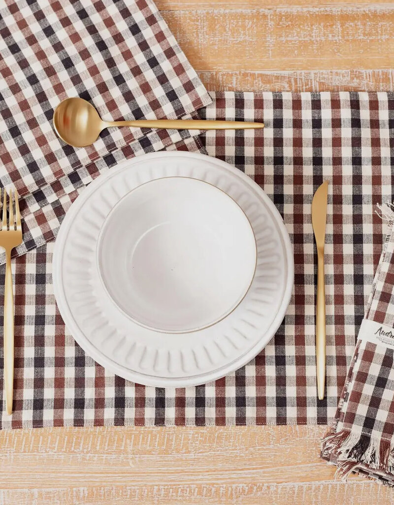 Brown Plaid Cotton Placemat