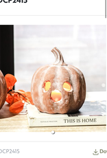 12" Terracotta Ghost Face Pumpkin