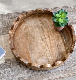 Round Mango Wood Tray