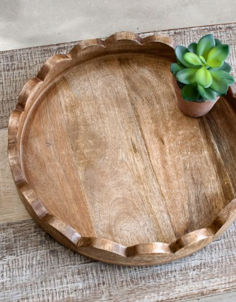 Round Mango Wood Tray