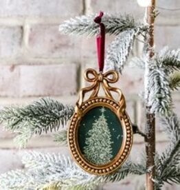 GOLD OVAL FRAME ORNAMENT