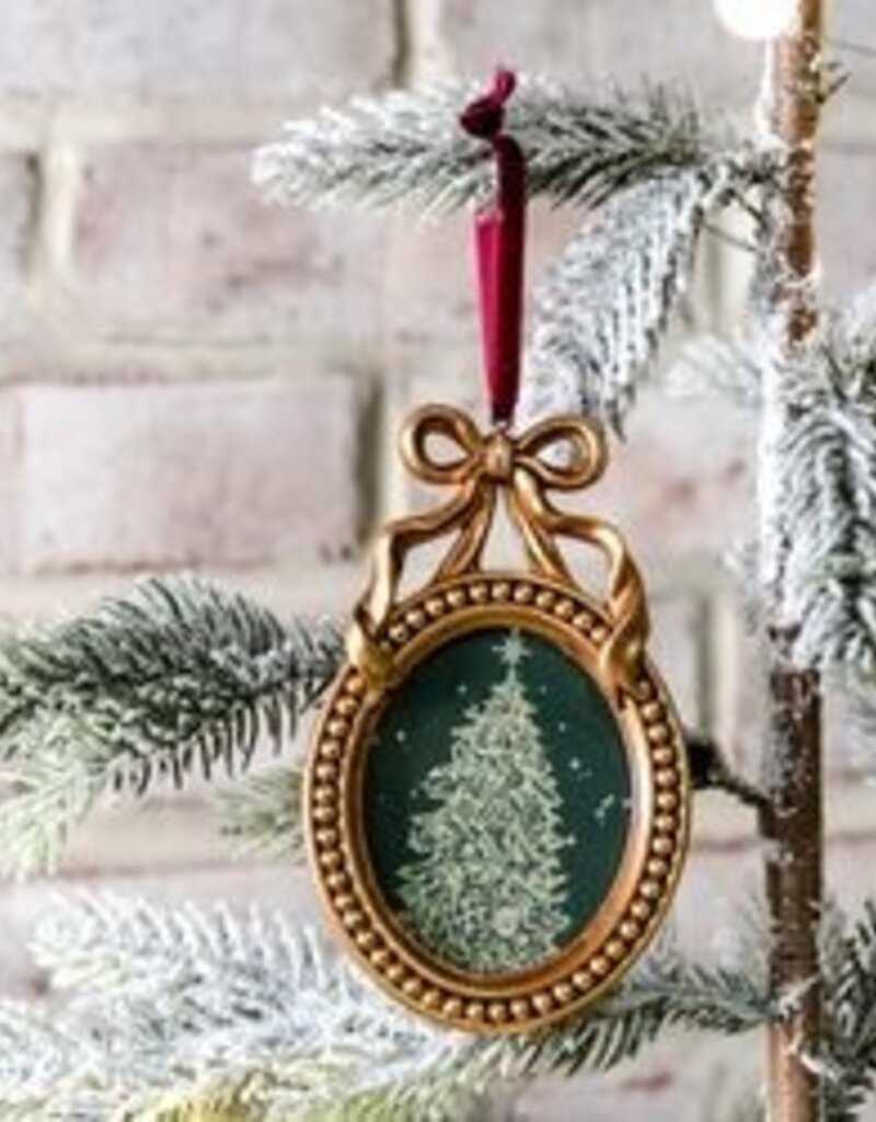 GOLD OVAL FRAME ORNAMENT