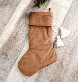 22"L, Nutmeg Velvet Stocking