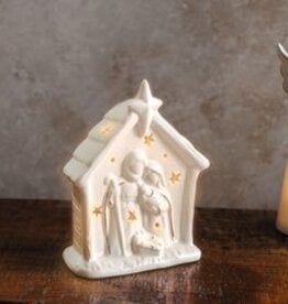 5.5"H LED CERAMIC NATIVITY