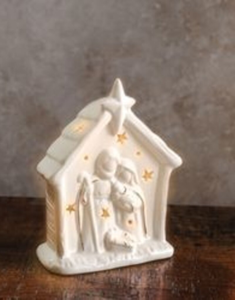 5.5"H LED CERAMIC NATIVITY