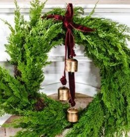 19" BURNT GOLD MAROON VELVET BELL HANGER