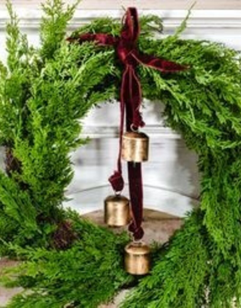 19" BURNT GOLD MAROON VELVET BELL HANGER