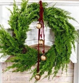 26" BURNT GOLD MAROON VELVET 4 BELL HANGER