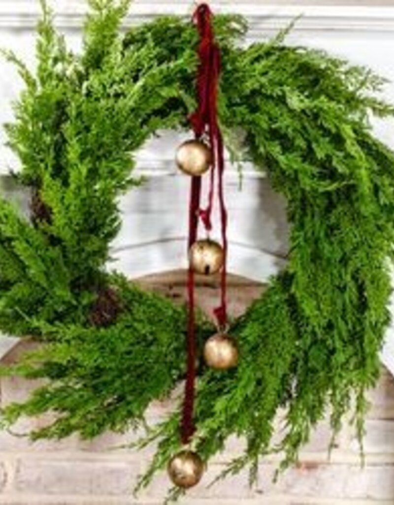 26" BURNT GOLD MAROON VELVET 4 BELL HANGER