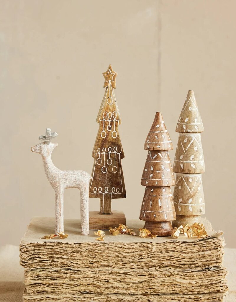 Resin Deer, Whitewashed Wood Finish