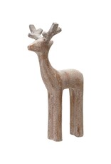Resin Deer, Whitewashed Wood Finish