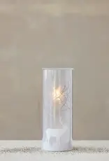 Glass LED Motion Light with Trees & Reindeer Image