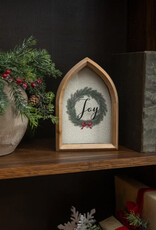 JOY PRINT IN POINTED ARCH FRAME