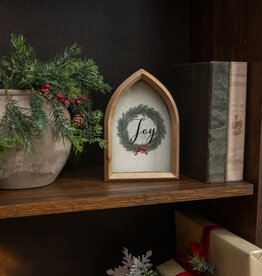 JOY PRINT IN POINTED ARCH FRAME